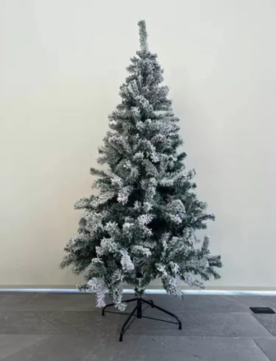 Arbol Navidad Efecto Nevado Base Metal 150cm